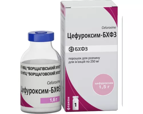 Цефуроксим-БХФЗ, порошок для розчину для ін'єкцій, флакон 1.5 г, №1 | интернет-аптека Farmaco.ua