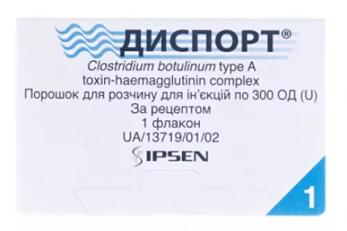Диспорт, порошок для розчину для ін'єкцій, флакон, 300 ОД, №1 | интернет-аптека Farmaco.ua