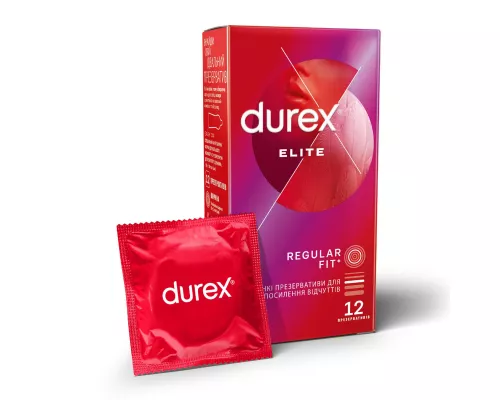 Durex Elite, презервативи тонкі з ноноксинолом-9, прозорі, №12 | интернет-аптека Farmaco.ua