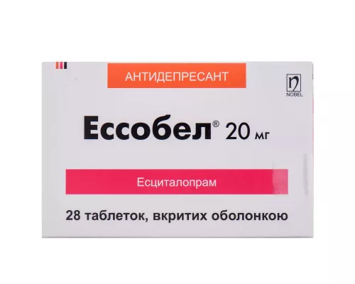 Ессобел, таблетки вкриті оболонкою, 20 мг, №28 | интернет-аптека Farmaco.ua