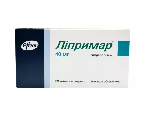 Ліпримар®, таблетки вкриті оболонкою, 40 мг, №30 | интернет-аптека Farmaco.ua