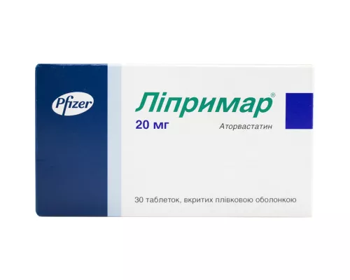 Ліпримар®, таблетки вкриті оболонкою, 20 мг, №30 | интернет-аптека Farmaco.ua