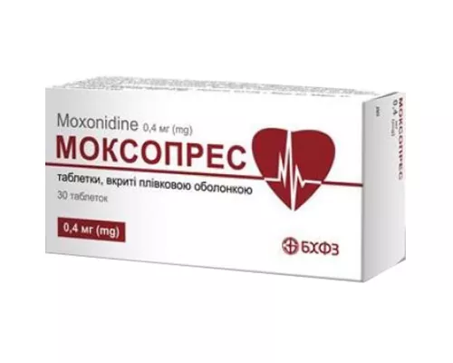 Моксопрес, таблетки вкриті оболонкою, 0.4 мг, №30 | интернет-аптека Farmaco.ua