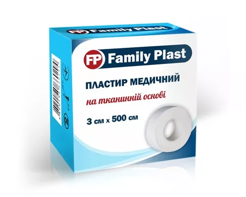 Family Plast, пластырь медицинский, на тканевой основе, 3 см х 500 см | интернет-аптека Farmaco.ua