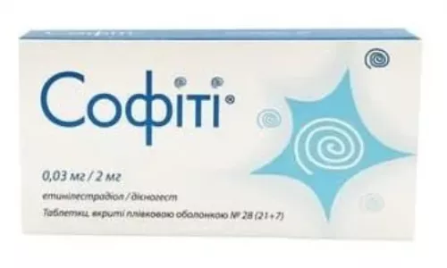 Софіті, таблетки вкриті оболонкою, 0.03 мг/2 мг, №28 (21+7) | интернет-аптека Farmaco.ua
