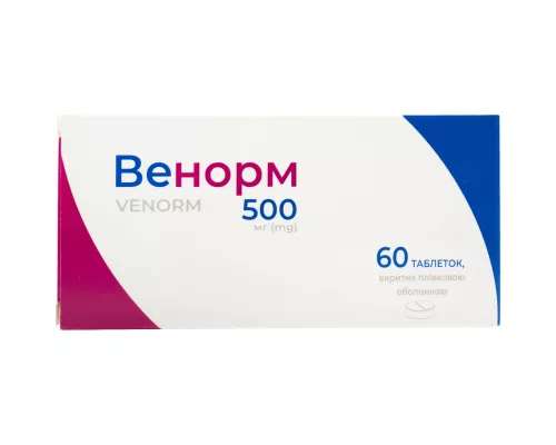 Венорм, таблетки вкриті плівковою оболонкою, 500 мг, №60 (10х6) | интернет-аптека Farmaco.ua