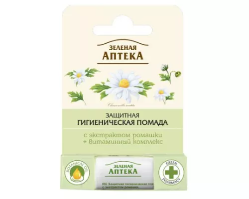 Зелена Аптека, гігієнічна помада, з екстрактом ромашки, 3.6 г | интернет-аптека Farmaco.ua